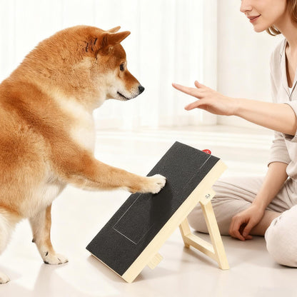ごきげんとぎ｜犬が自分で、ごきげんに爪を研ぐ｜押さえつけ・深爪ゼロのおやつ箱付き爪とぎボード