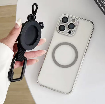 MagSafe対応 ミニバッグハンガー 磁気吸着式 スマホスタンド兼用 コンパクト 折りたたみ テーブルフック 耐荷重約5kg ブラック
