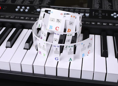 【貼らずに置くだけ】ピアノ 鍵盤 音符ガイド シリコン｜88鍵対応 繰り返し使える ノートストリップ