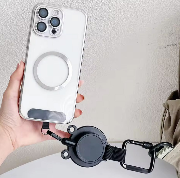 MagSafe対応 ミニバッグハンガー 磁気吸着式 スマホスタンド兼用 コンパクト 折りたたみ テーブルフック 耐荷重約5kg ブラック